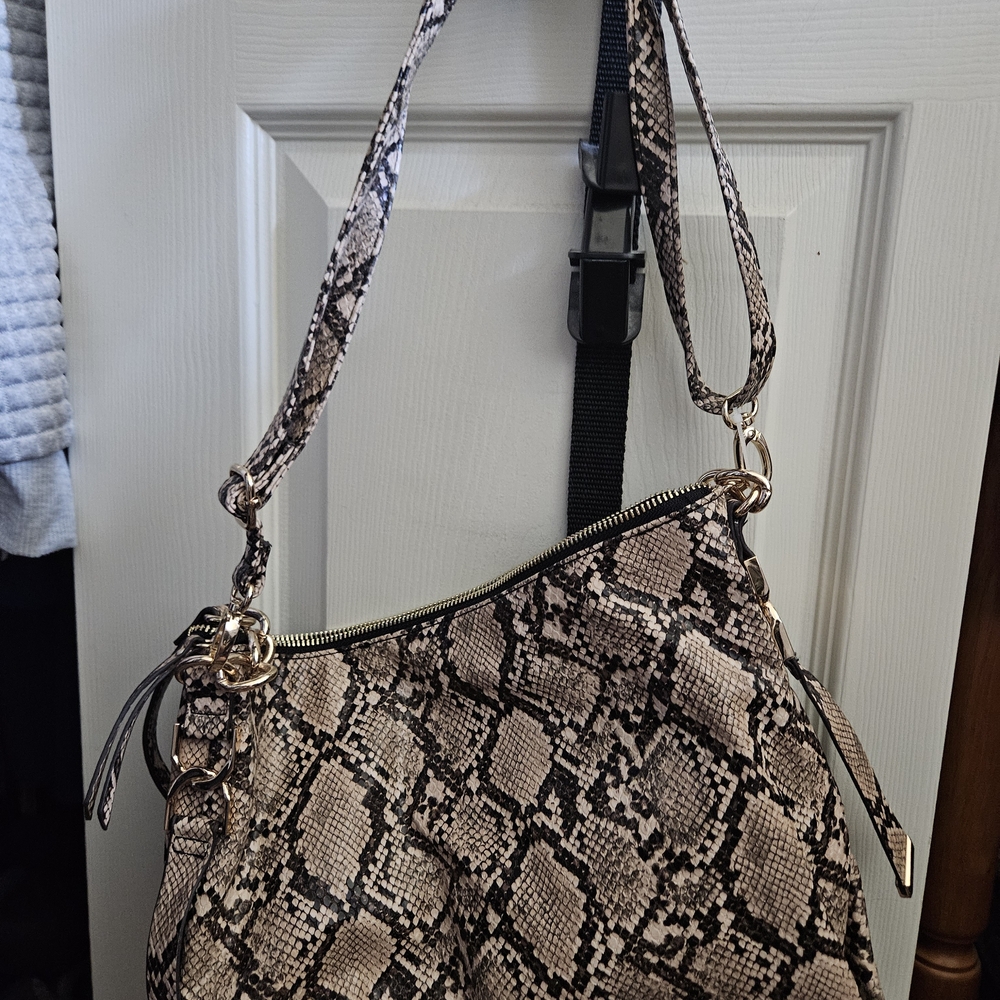 Jessica Simpson Snakeskin Shoulder Bag - Tan and Black